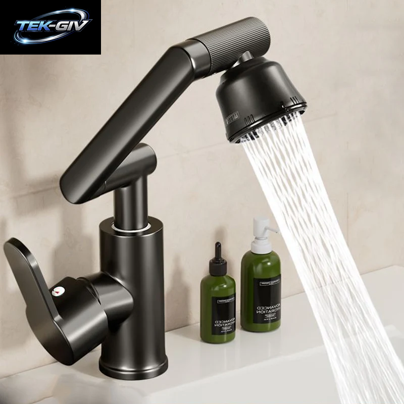Becken Wasserhahn Heiße Und Kalte Waschbecken Haushalt Badezimmer Multi-Funktion Booster Universal Rotierenden Wasserhahn Küche Universal