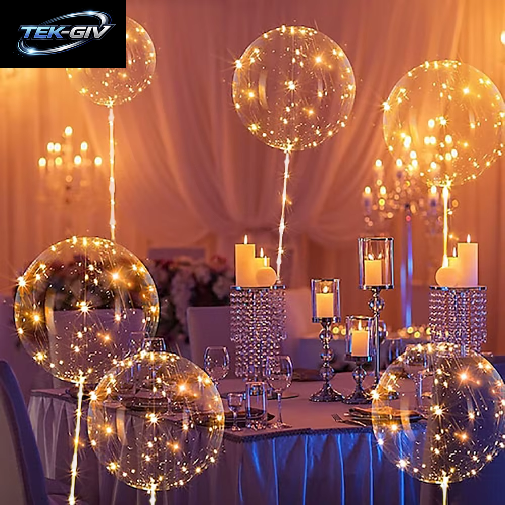 6 Leds Leuchtende Transparente Luftballons Für Hochzeiten, Geburtstage, Junggesellenabschiede (Batterie Nicht Im Lieferumfang Enthalten), Valentinstag, Jahrestag