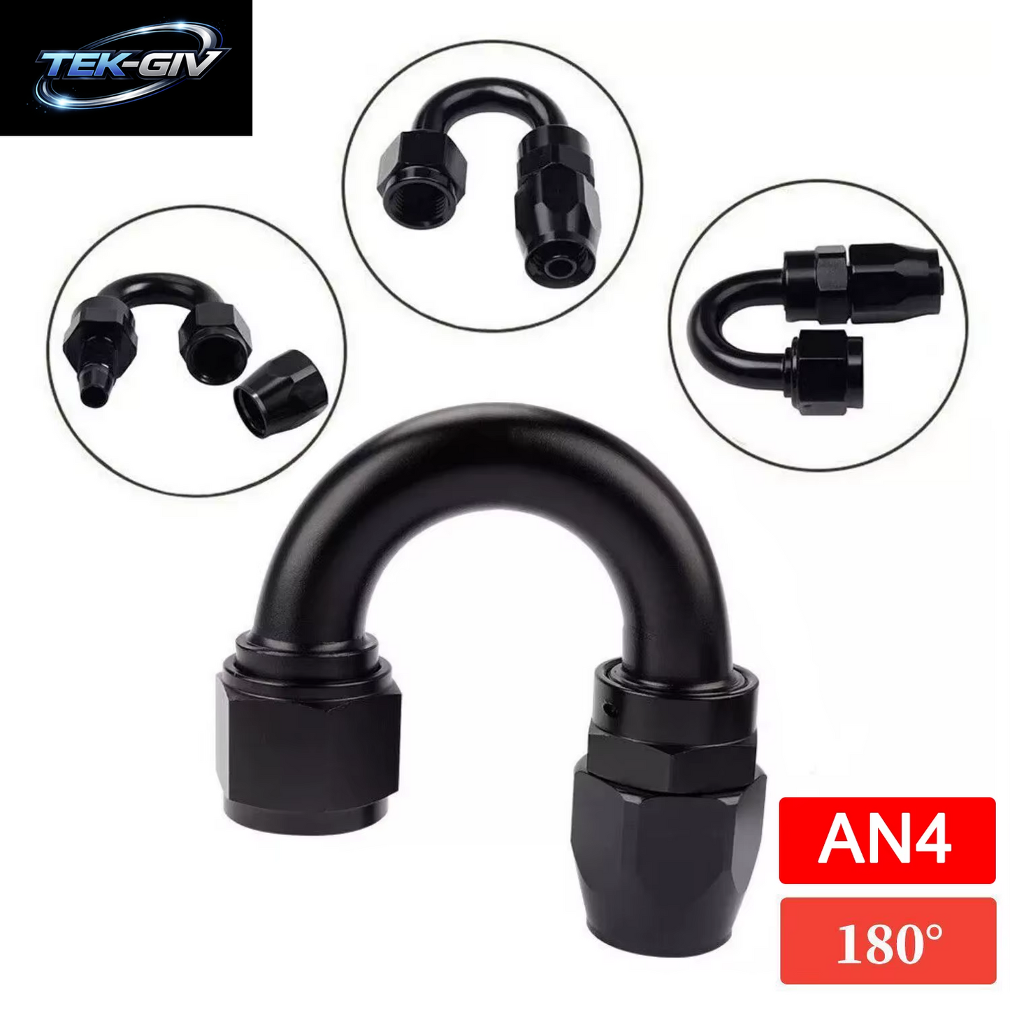 1 Stück Schwarz AN4 AN6 AN8 Gerade 45 60 90 120 150 180 Grad Öl Kraftstoff Schwenk Schlauch Ende Fitting Öl Schlauch Ende Adapter Kit
