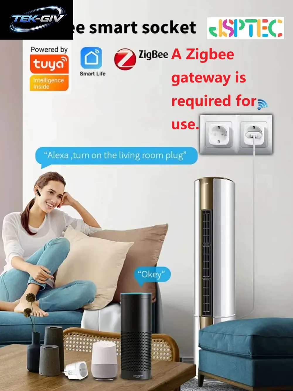 Tuya Zigbee Smart Plug 20A EU Smart Socket Mit Strom Überwachung Timing-Funktion Sprach Steuerung Über Alexa Google Home Yandex