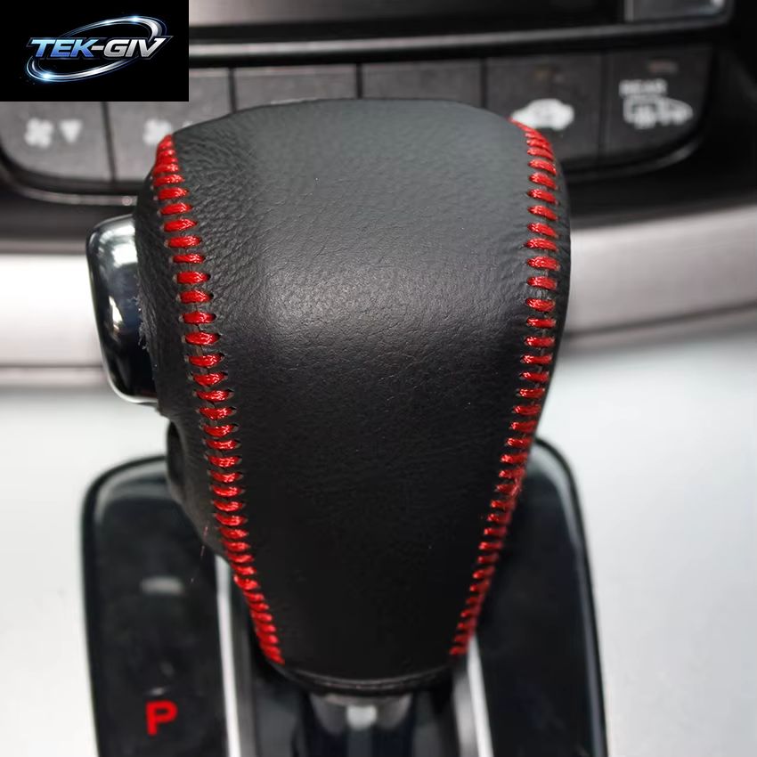 Schwarze, Weiche, Handgenähte Auto-Schaltknaufabdeckungen Aus Echtem Leder Für Honda CRV CR-V 2012 2013 2014, Automatik