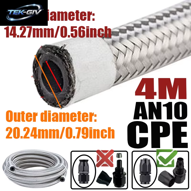 1M/2M/3M/4M 4AN 6AN 8AN 10AN 12AN Universal Auto Kraftstoff Schlauch Öl Gas Kühler Luft Linie Rohr Rohr Edelstahl Geflochtene CPE Gummi