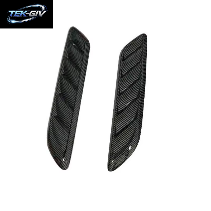 2Pcs Auto Universal Haube ABS Kühlung Vents Körper Aufkleber Carbon Faser Stil Haube Vents Auto Modifikation Außen Trim Zubehör