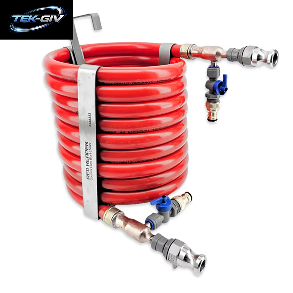 Kegland Neuer Counter Flow Wort Chiller (Pex/Kupfer), 9,5 Mm Red Reaper Duotight, Kompatibles Haushaltsgerät, Kühlendes Bierbrauen