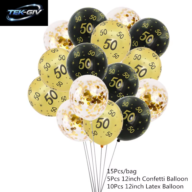 Schwarzgold 30 40 50 60 Jahre Geburtstag Latexballons Erwachsene Männer Frauen Alles Gute Zum Geburtstag Party Dekor Hochzeit 30. Jahrestag Zubehör