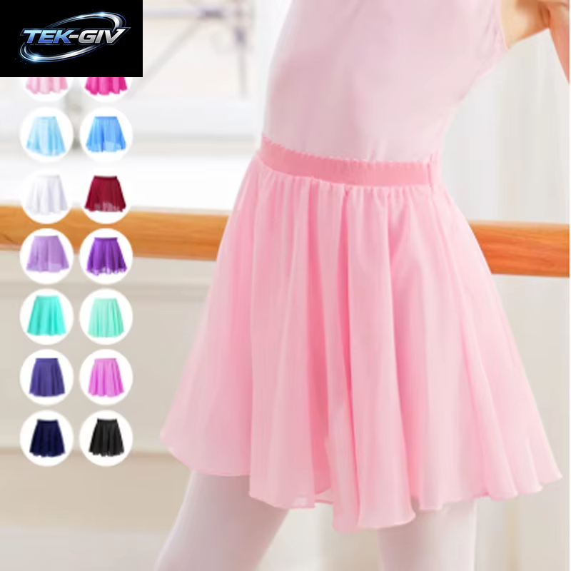 Ballettrock Für Mädchen, Tutu-Röcke Für Ballett, Tanz, Chiffon-Röcke, Elastische Taille, Kurzer Ballettrock Für Mädchen