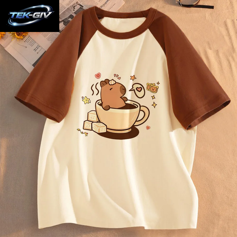 Lustige Capybara T-Shirts Männer Frauen Sommer Niedlichen Tier T Shirt Kurzarm Grafik T Shirts Streetwear Frauen Kleidung