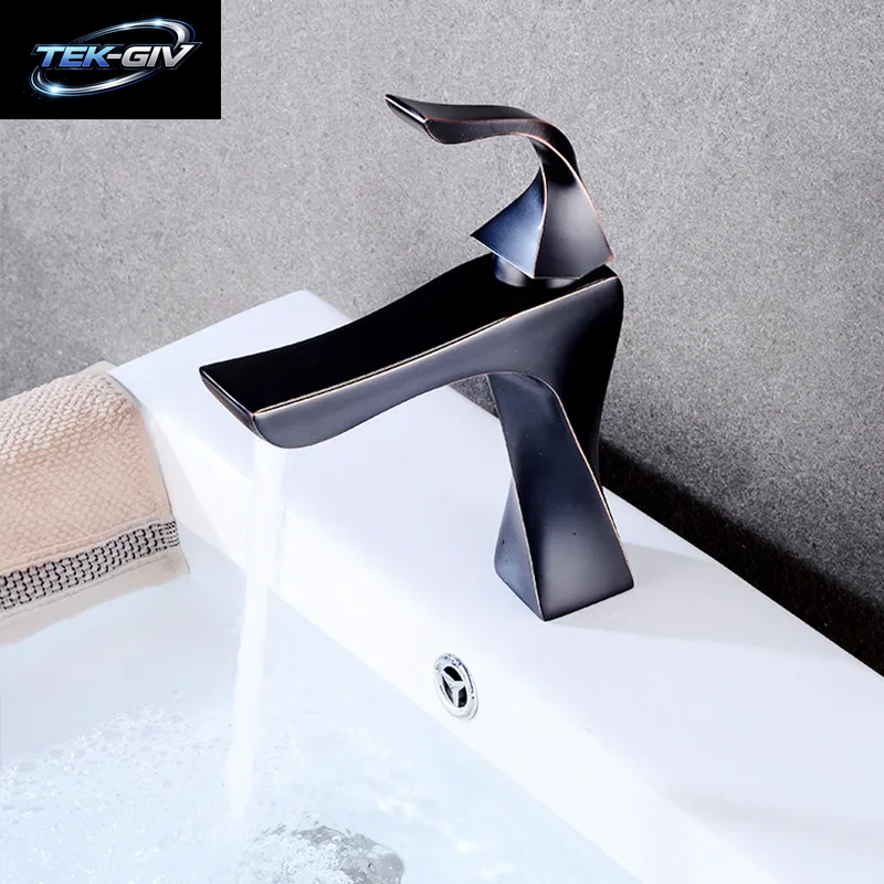 Neue Design Becken Wasserhahn Schwarz Und Chrom Waschbecken Wasserhahn Einzigen Griff Becken Wasserhähne Deck Waschen Heiß Kalt Mischbatterie Kran