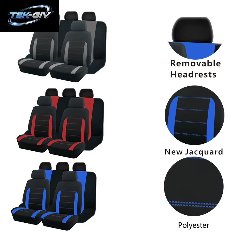 AUTO plus Sport Universal Polyester Auto Sitz Abdeckung Set Fit Meisten Auto Plain Stoff Bicolor Stilvolle Auto Zubehör Seat Protector