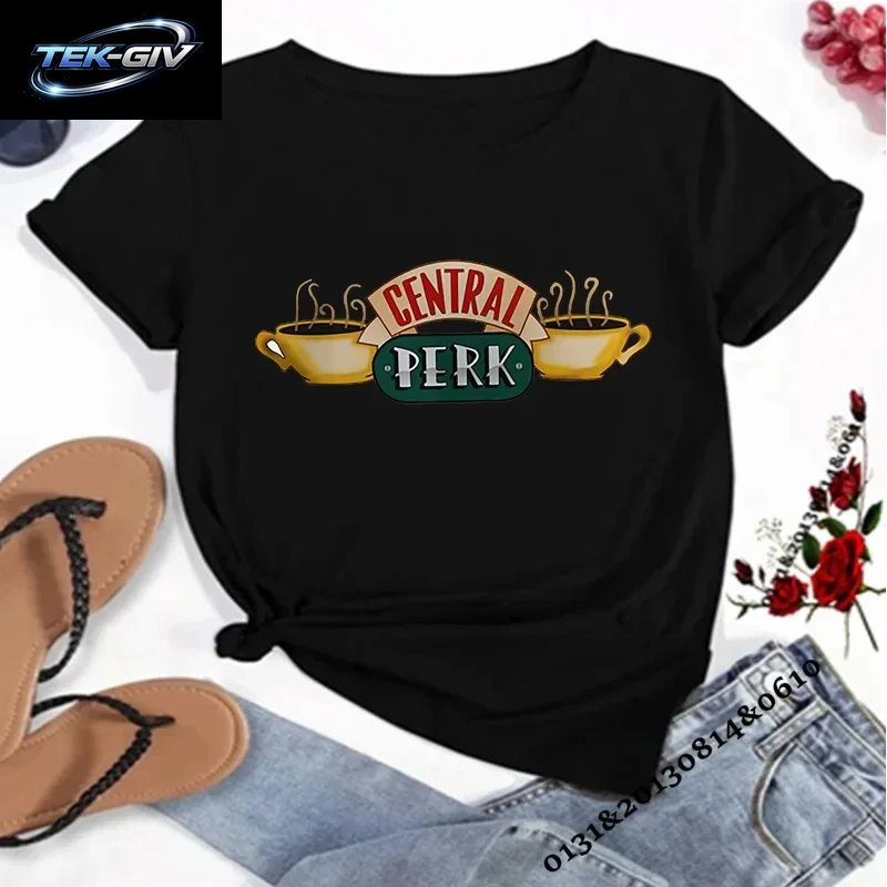 Central Perk T-Shirt Friends TV Show Damen T-Shirt Friends Central Perk Coffee Shop Shirts Süße Beste Freunde T-Shirts Hipster Tops