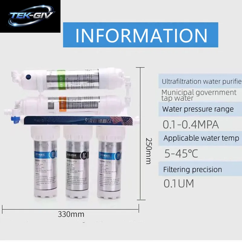 5-Stufiger Wasserreiniger-Filter, Haushalt, Küche, Ultrafiltration, Wasserreiniger, Filter, Wasseraufbereitungssystem Mit Wasserhahnfilter