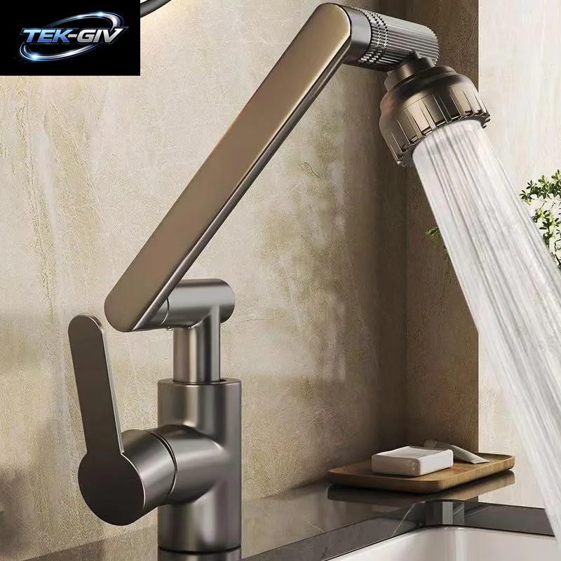 Becken Wasserhahn Heiße Und Kalte Waschbecken Haushalt Badezimmer Multi-Funktion Booster Universal Rotierenden Wasserhahn Küche Universal