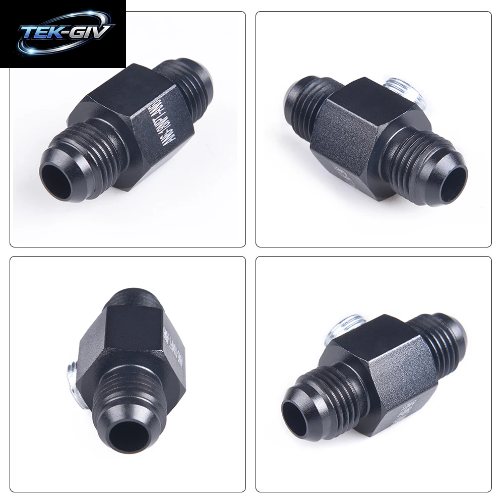 Gerade Aluminium AN6 AN8 AN10 Mit 1/8" NPT Gauge Port Stecker Auf Stecker Adapter Flared Union an Fitting