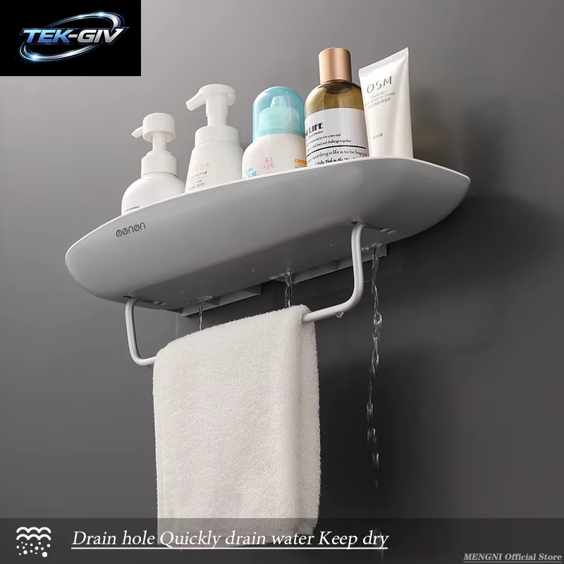 Bad Regal Lager Regal Halter Wand Shampoo Gewürze Dusche Veranstalter Bad Zubehör Mit Handtuch Halter