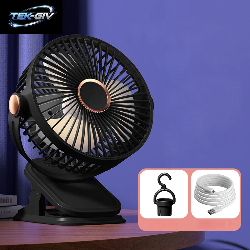 Clip-Ventilator, 5 Geschwindigkeitsstufen, Elektrischer Ventilator, USB, Leiser Mini-Ventilator Für Zuhause, Büro, Schreibtisch, Luftkühler, Tragbarer Kühlventilator Für Den Außenbereich, Clip-Ventilator Für Kinderwagen
