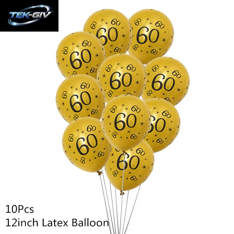 Schwarzgold 30 40 50 60 Jahre Geburtstag Latexballons Erwachsene Männer Frauen Alles Gute Zum Geburtstag Party Dekor Hochzeit 30. Jahrestag Zubehör