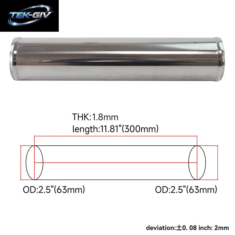 Universal 0 Grad Aluminium 48Mm-70Mm /1.89 ''-2.75" Zoll Turbo Inter Rohr Piping Schläuche Intake L = 300MM