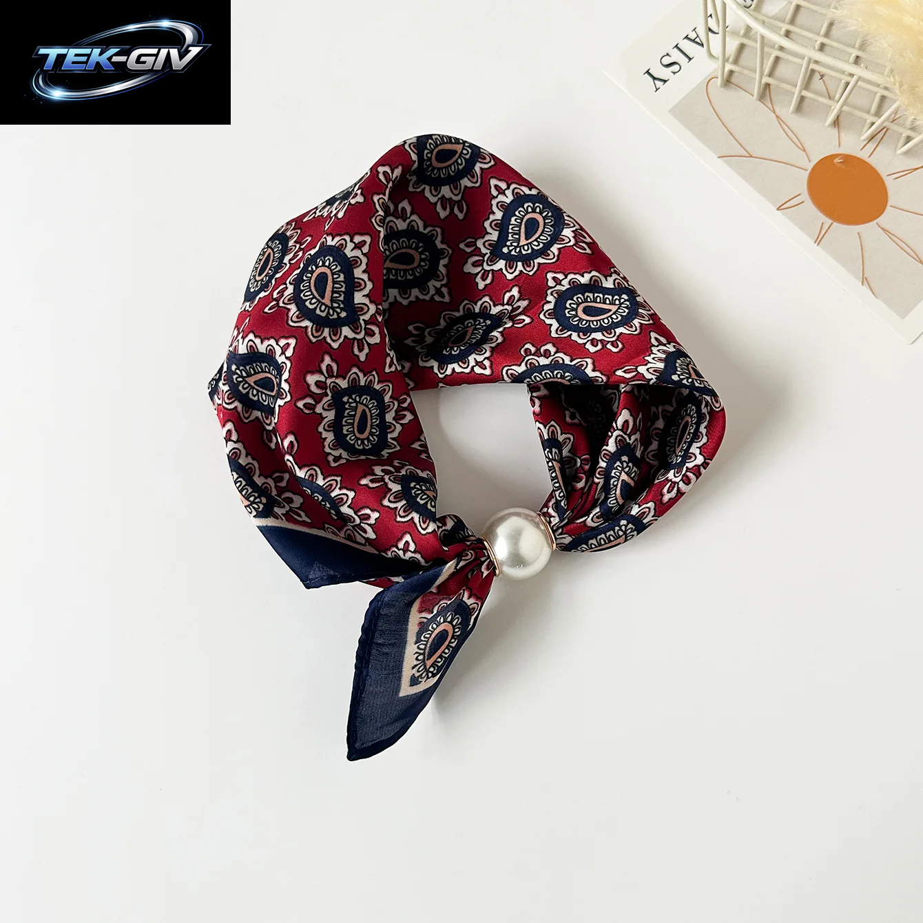 Schal-Kette Aus Seide Mit Magnetischem Anhänger, Dünner Perlen-Halstuch-Verschluss, Haarband, Schleifenband, Foulards Für Damen, Luxusmarken