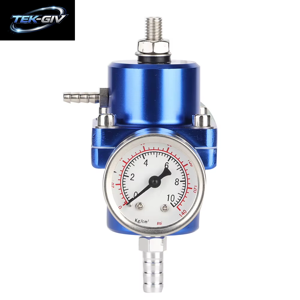 Einstellbarer Fpr Aluminium Legierung Universal Fpr Kraftstoff Druckregler Mit Manometer Schlauch 0-140Psi Einstellbar Fpr Druckregler