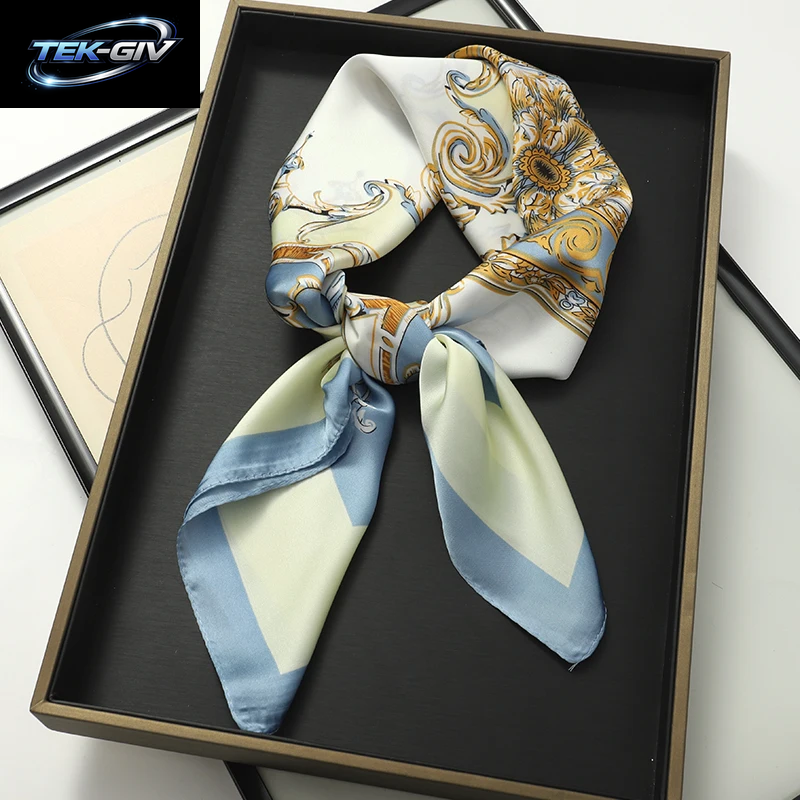 60 Farben Luxus-Schal Für Damen 70*70Cm Seidengefühl Quadratisches Haartuch Foulard Satin-Schal Großformatiges Kopftuch Hijab Taschentuch