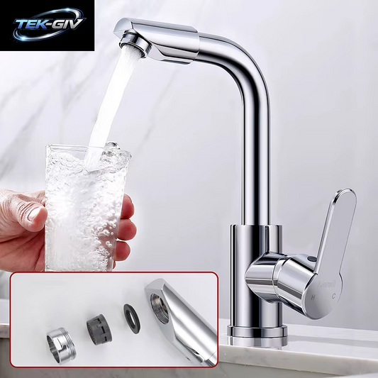 360 ° Rotierender Waschbecken-Wasserhahn Für Küche Und Bad, Warm- Und Kaltwasserhahn Mit Doppeltem Verwendungszweck, Spritzwassergeschützt