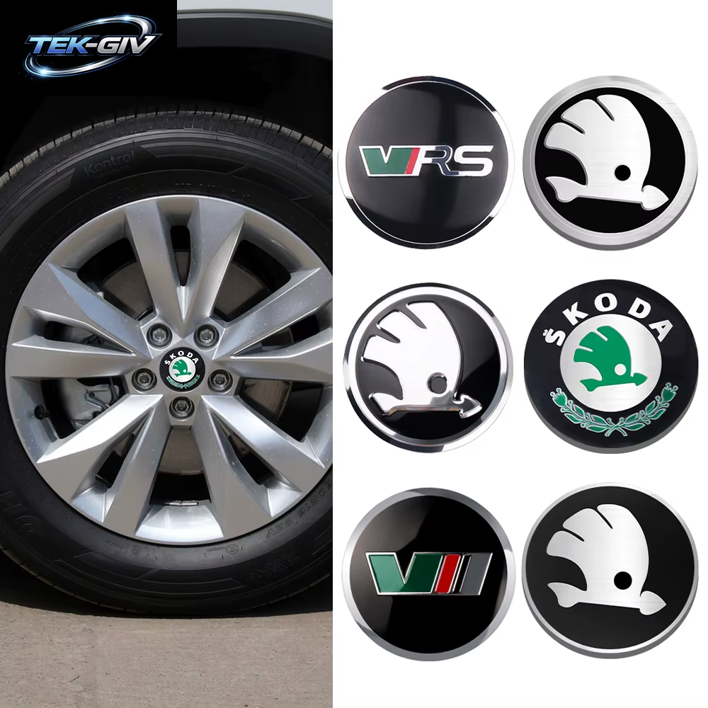 56/60/65/68 MM Auto Rad Center Hub Caps Aufkleber Reifen Felge Abdeckungen Für Skoda S Logo Octavia Fabia 2 Superb 2 Kamiq VRS VII Kodiaq