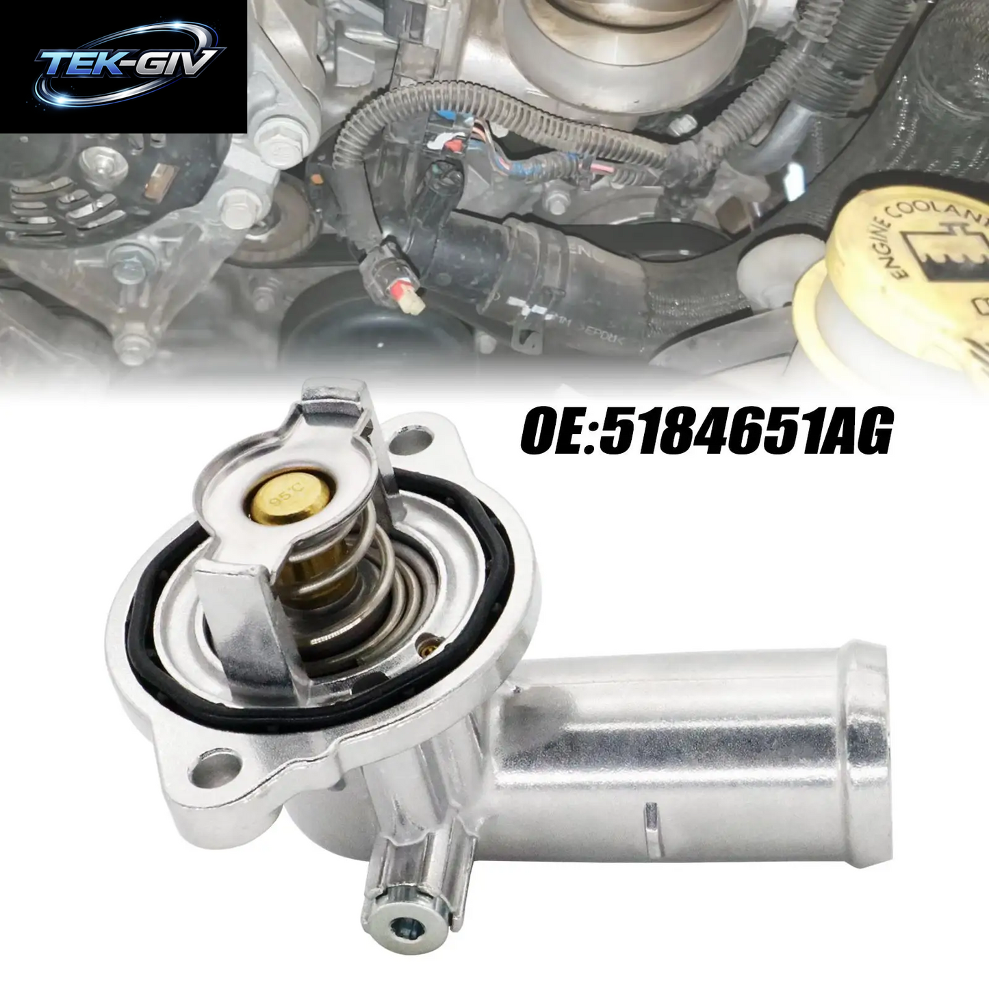 Für Jeep Wrangler JK 2018 Grand Cherokee 2011–2020 Chrysler 3,6 L Kühlmittel-Aluminium-Thermostatgehäuse 5184651 AG 5184655 AH P0128
