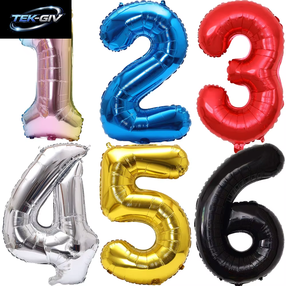 32 Zoll Regenbogen-Farbverlaufs-Zahlen-Folienballon 1-9 Für Kindergeburtstag, Party-Dekoration, Babyparty, Brautparty, Weitere Optionen Verfügbar