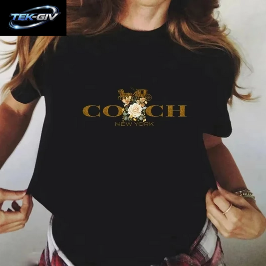 Frühling/Sommer 2026 Damen T-Shirt Luxus Bedrucktes O-Neck Top Muster Kurzarm Hip-Hop T-Shirt Damen Sommer Alphabet