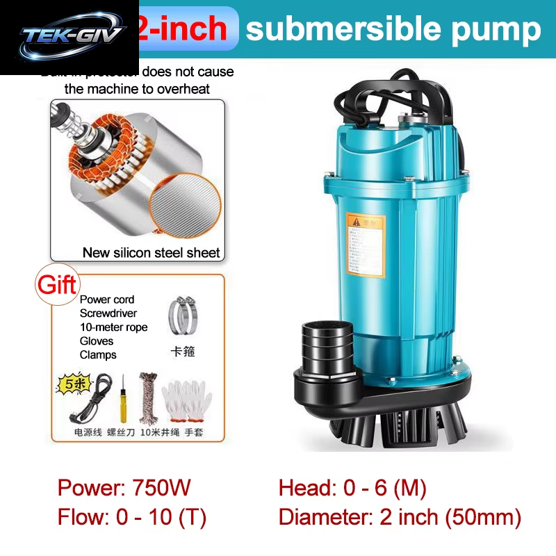 370W-1100W Tauchpumpe, Landwirtschaftliche Bewässerungs-High-Flow-Wasserpumpe, Geeignet Für Garten, Bauernhof, Schwimmbad-Wasserpumpen