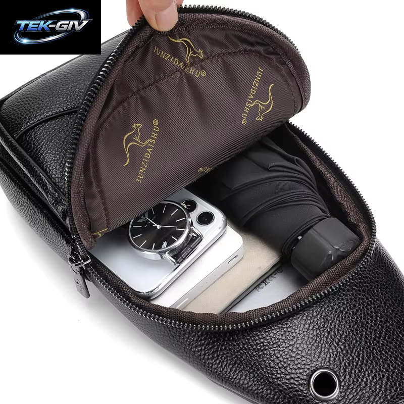 Herren Brusttasche Umhängetasche Luxus Design Langlebige PU Leder Handtasche Brusttasche Vintage Freizeit Herren Handtasche Schultertasche