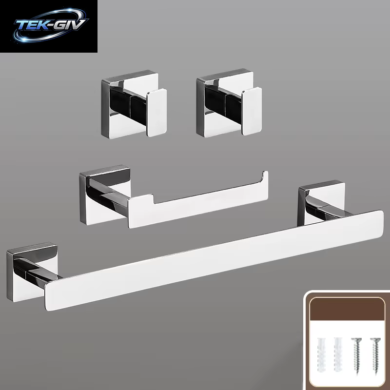 Mattschwarz Badezimmer Zubehör Set Wand Halterung Handtuch Bar Handtuch Ring Rollen Papier Halter Robe Haken Edelstahl Hardware Set