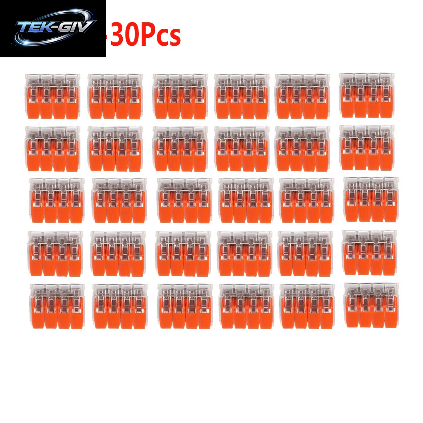 30-Teiliges Set Orangefarbener Kombinationskabelanschlüsse, 2-Port/3-Port/4-Port/5-Port-Schnellkabel, Elektrische Mantelverbindungsklemmen