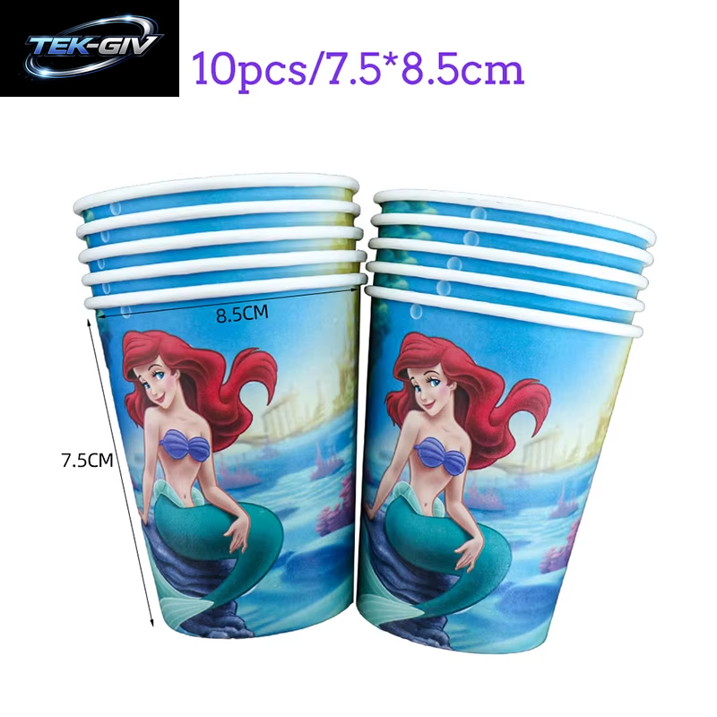 Die Kleine Meerjungfrau Geburtstag Party Dekoration Prinzessin Ariel Papier Serviette Teller Tasse Tischdecke Luftballons Kinder Baby Shower Supplies