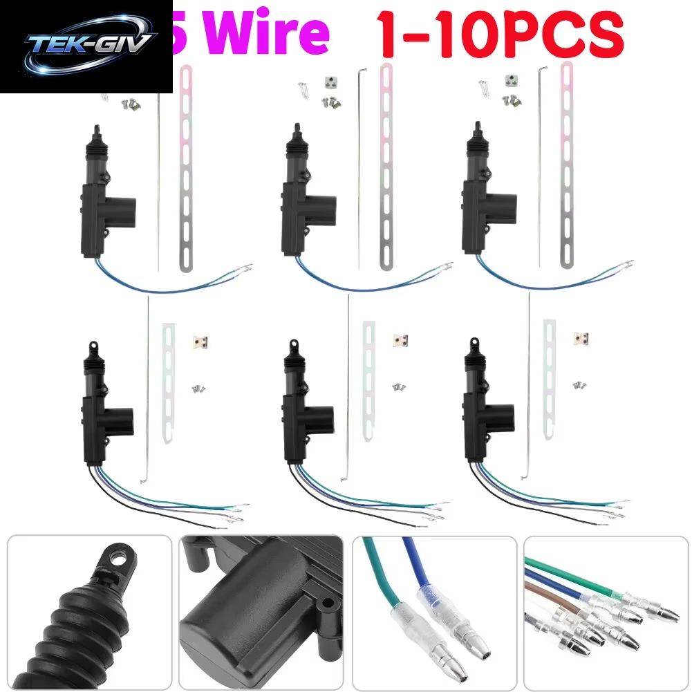 1-10PCS 2/5 Draht Universal Auto Elektrische Antrieb Fernbedienung Zentrale Türschloss 12V Heavy-Duty Locking System Einzigen Pistole Typ Kit