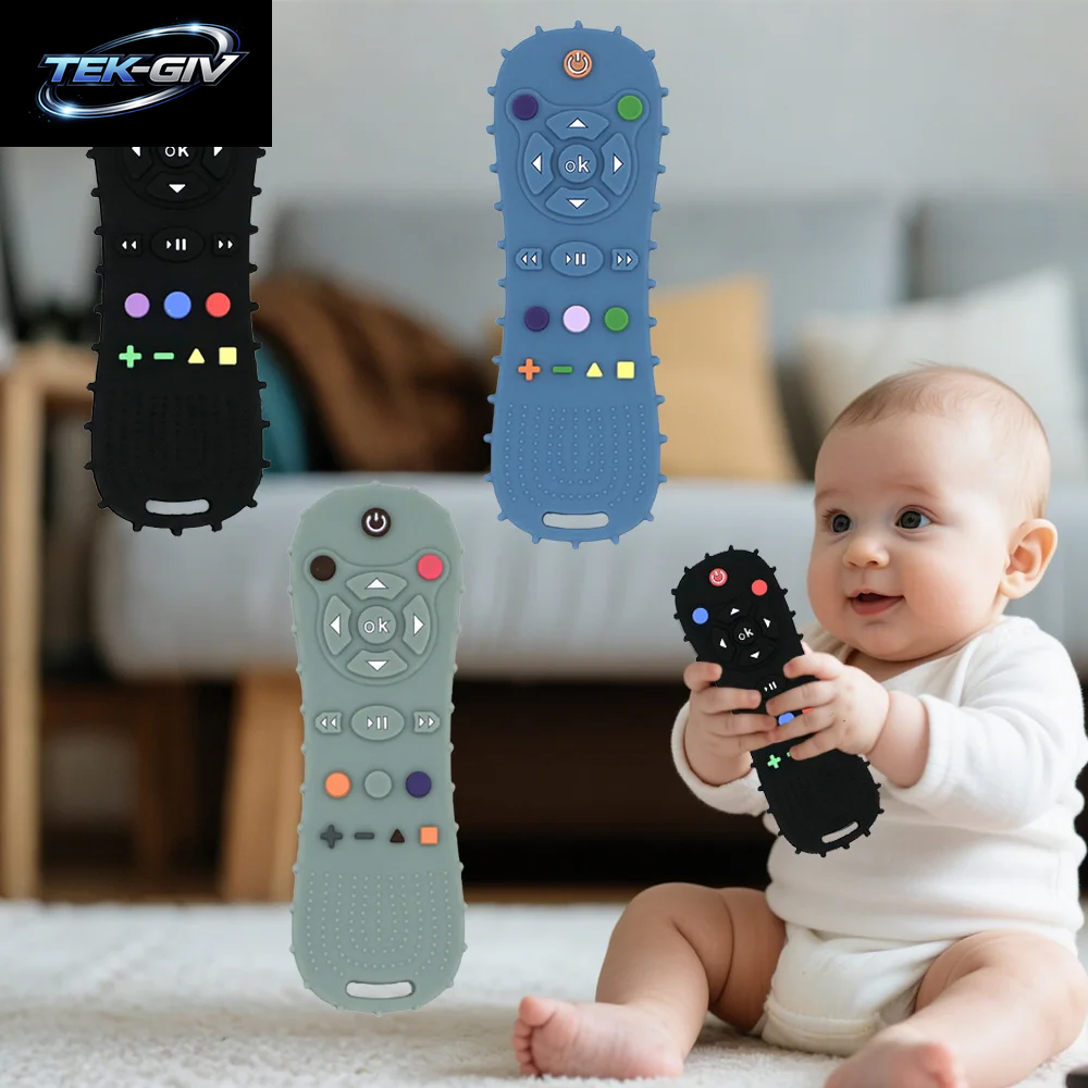 1 Stücke Baby Fernbedienung Beißring Silikon Baby Anti-Essen Handschuhe Schnuller Armband Zahnen Stick Beißen Spielzeug