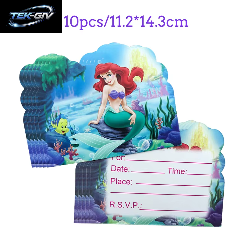 Die Kleine Meerjungfrau Geburtstag Party Dekoration Prinzessin Ariel Papier Serviette Teller Tasse Tischdecke Luftballons Kinder Baby Shower Supplies