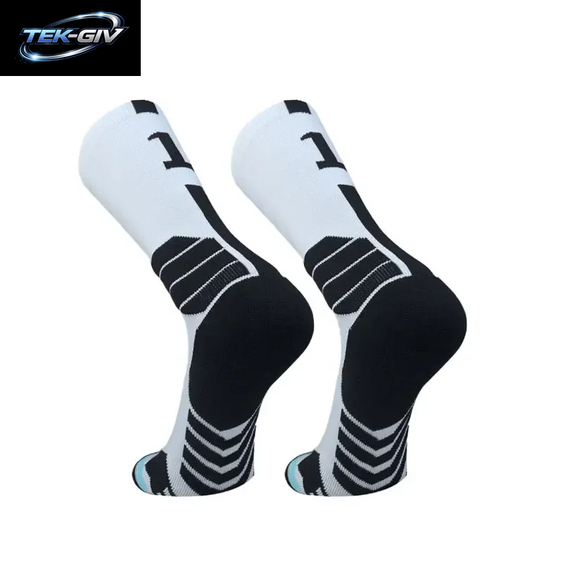Hochwertige Elite-Basketballsocken Kompressionssocken Für Herren Mit Nummerierung Erwachsene Frottee-Sohle Outdoor-Sportsocken Unisex