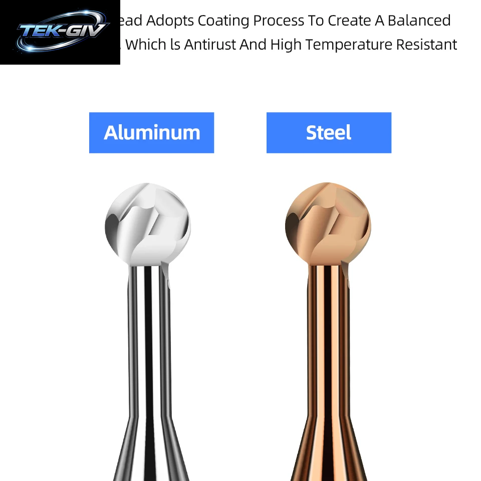 TOOLEYE Hartmetall Lollipop Kugelkopffräser Abgerundete T-Schaftfräser Wolframstahl Cnc-Fräser Cnc-Werkzeuge Für Die Metallbearbeitung