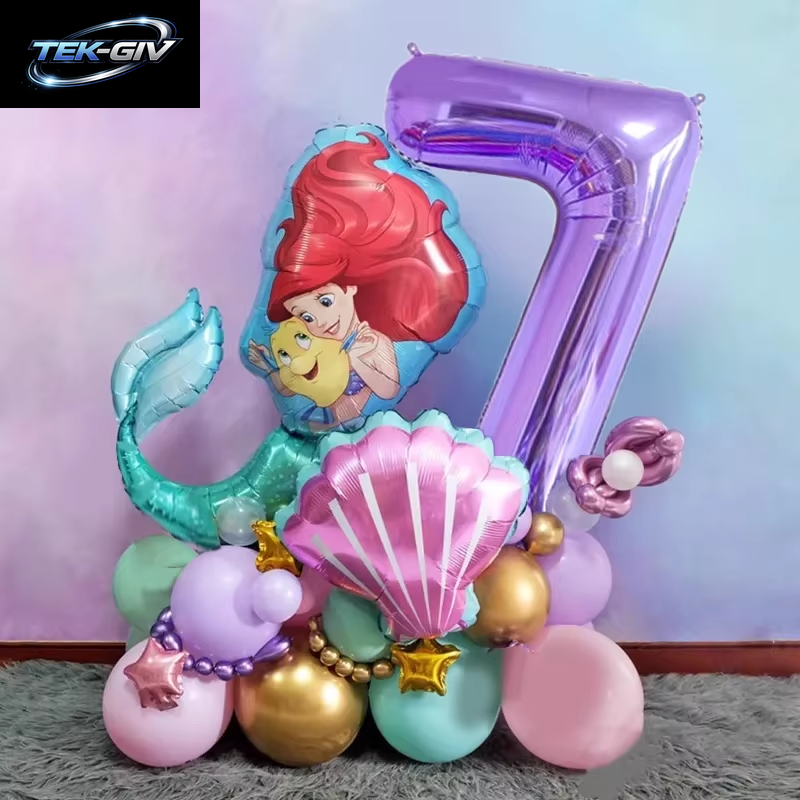 Die Kleine Meerjungfrau Geburtstag Party Dekoration Prinzessin Ariel Papier Serviette Teller Tasse Tischdecke Luftballons Kinder Baby Shower Supplies