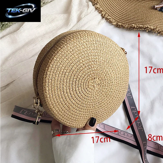 Yogodlns Sommer Stroh Tasche Für Frauen Mode Halbkreis Umhängetaschen Rattan Handgemachte Messenger Handtasche Reise Strand Taschen Tote