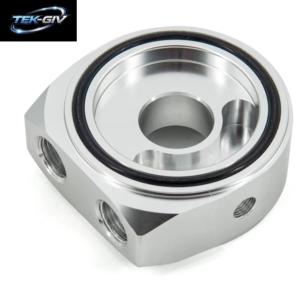 Aluminium Öl Sandwich Adapter Öl Kühler Mit 2PCS AN10 Schlauch End Fitting Und 1 PCS 3/4-16UNF 1 PCS M20X 1,5 Adapter