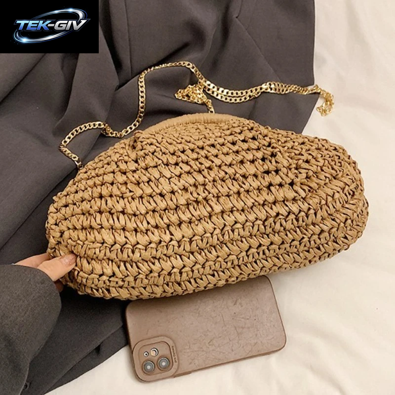 2026 Sommer Neue Strohweb-Umhängetasche, Modische Und Lässige Muscheltasche, Damen-Umhängetasche Mit Ausgezeichneter Textur
