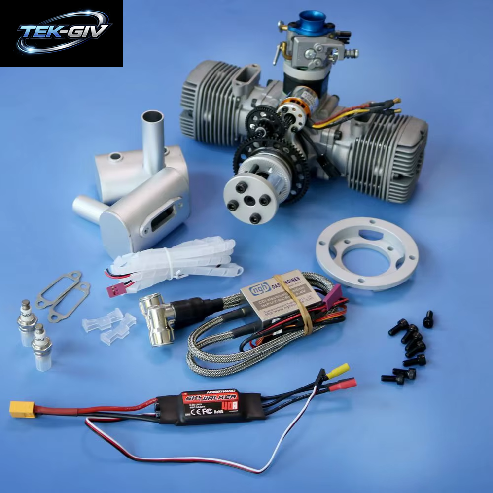 Neu Eingetroffen! NGH 70CC 2-Takt 2-Zylinder-Benzinmotor GTT70 Mit Elektrostarter Für Rc-Flugzeuge