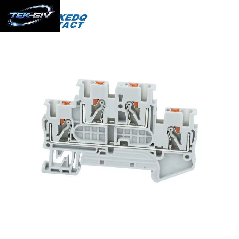 10 Stück PTTB 2,5 Push-In Doppelstufe Din-Schienenklemmenblock 2 Schicht 2,5 Mm2 Stecker Elektrokabelanschluss PTTB2.5