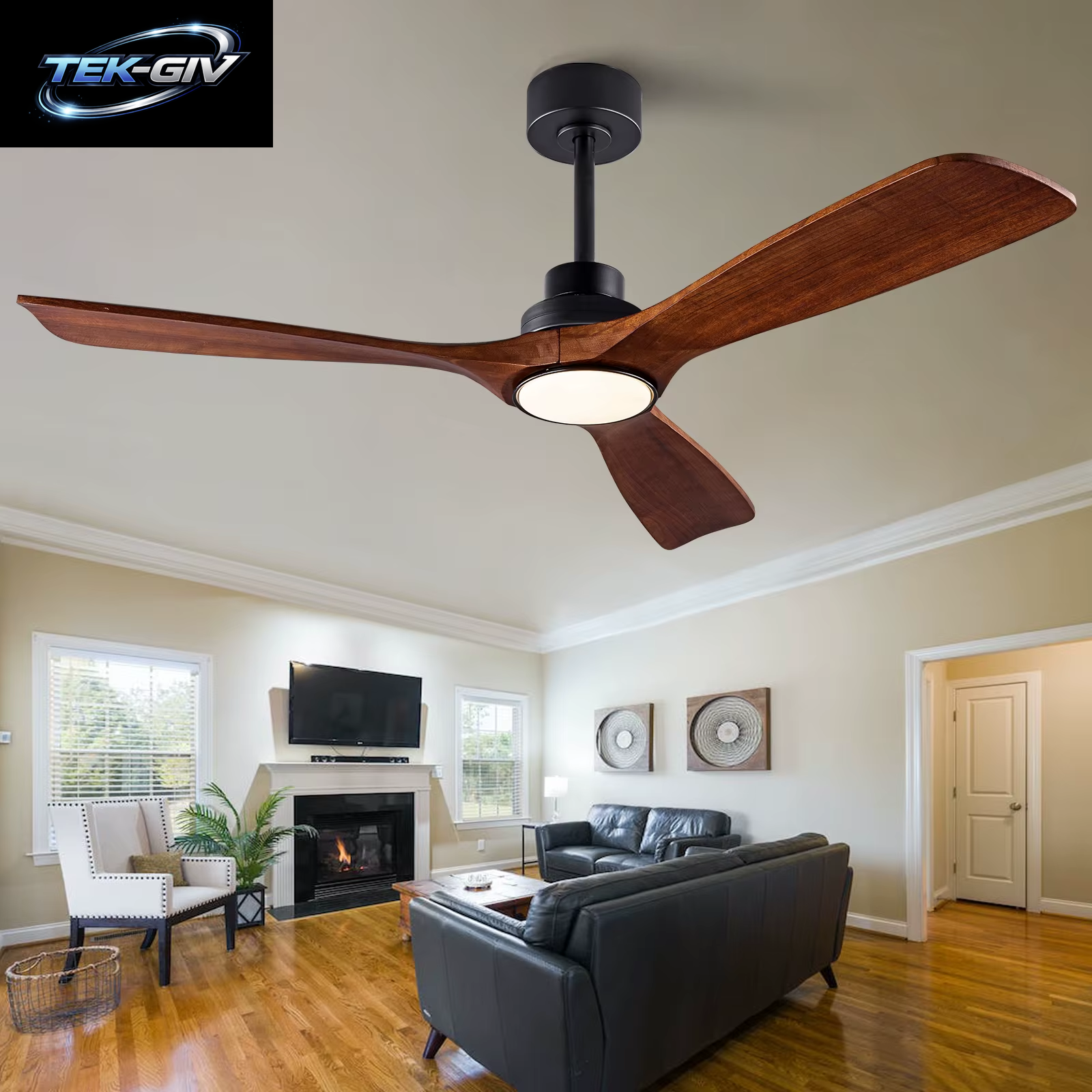 42 52 60 Zoll Deckenventilator Aus Holz Mit Lichtern, Fernbedienung, Leiser Gleichstrommotor, Ventiladores De Techo Für Wohnzimmer