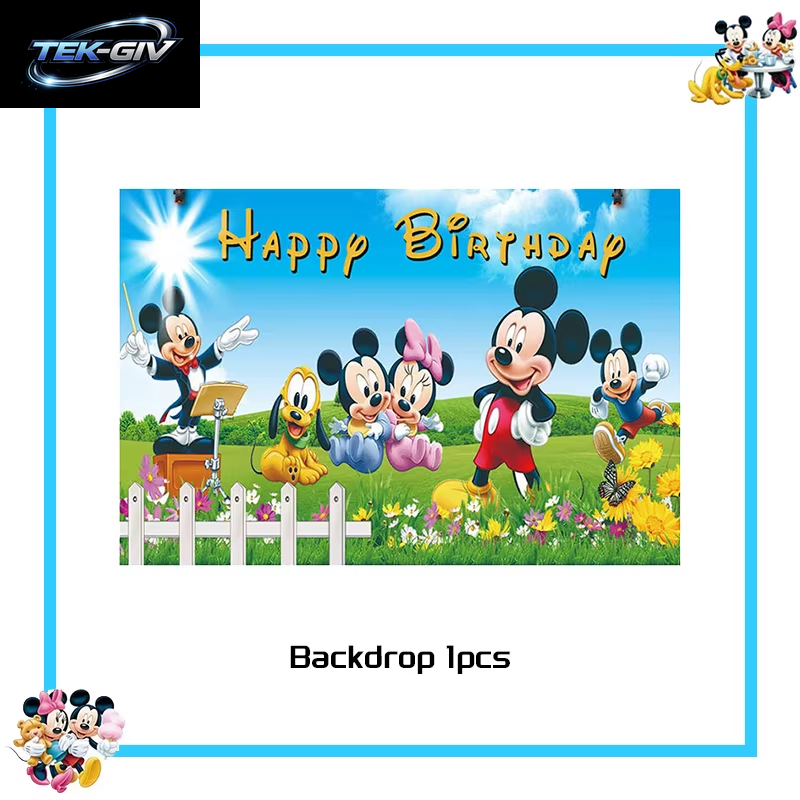Mickey Mouse Geburtstag Party Dekoration Geschirr Candy Box Banner Tischdecke Hintergrund Ballon Für Kinder Geburtstag Party Supplies