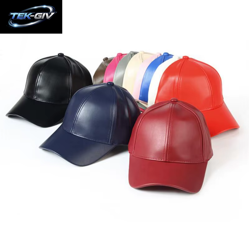 1PC Unisex Solide Männer Frauen Baseball Kappe PU Leder HIP HOP Snapback Caps Hüte Für Männer Baseball Caps Schwarz Einstellbare Hut