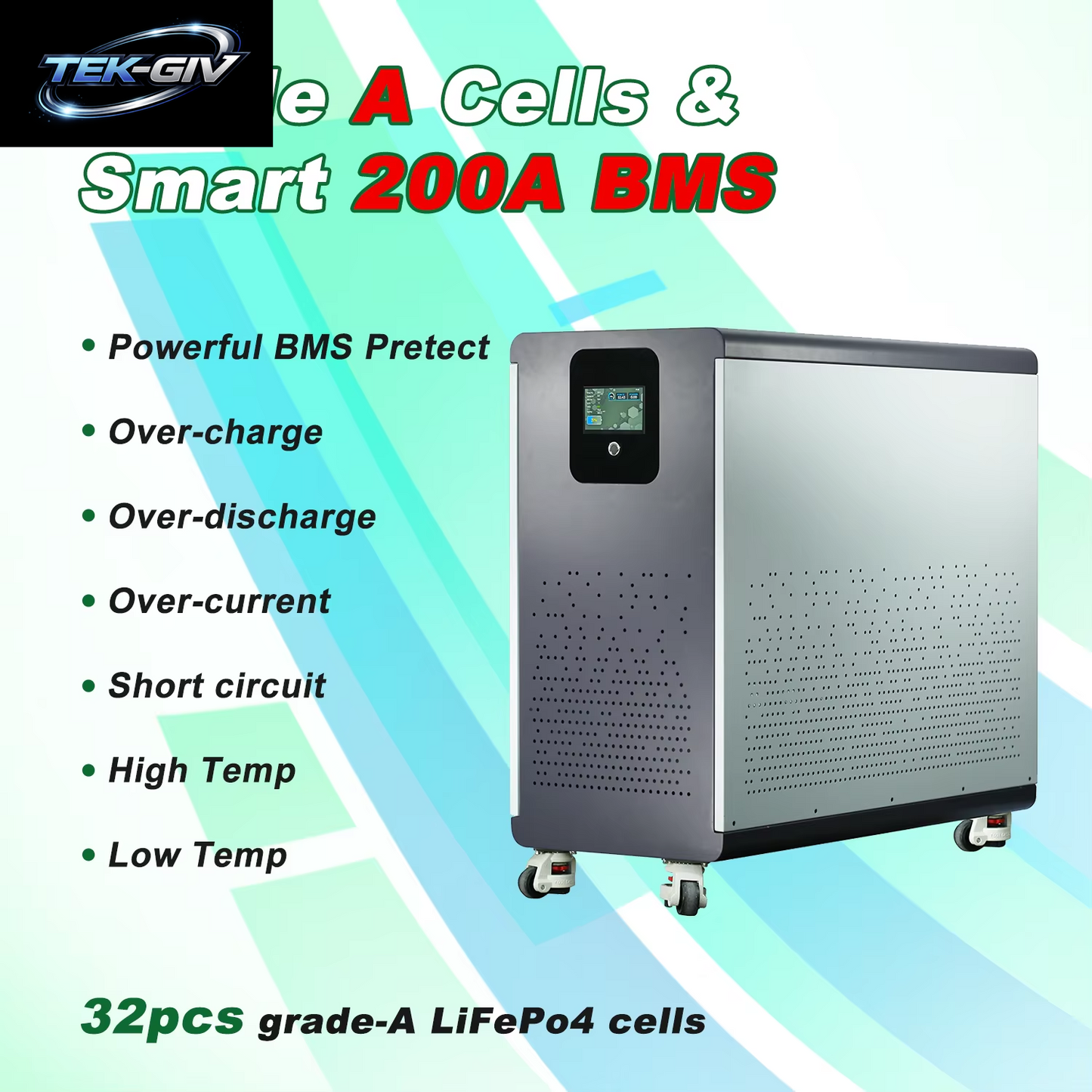 48V 600Ah Lifepo4 Lithium-Akku 30Kwh 100Ah 120Ah 200Ah 300Ah Eingebautes 200A BMS 6000+ Zyklus Für Solaranlage EU PL Stock