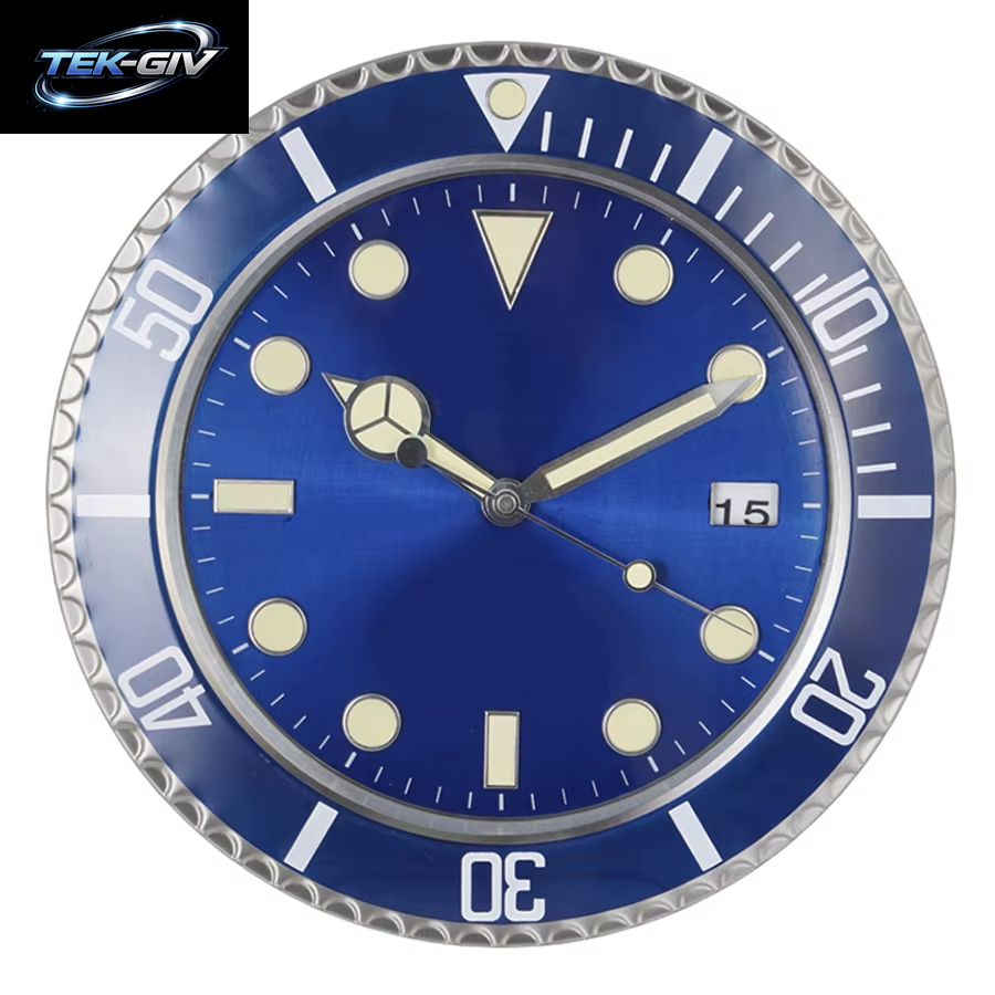 34 Cm Luxus Kreative Wanduhr Moderne Metall Design Kunst Wanduhr Hause Große Digitale Leucht Schlafzimmer Dekoration Uhr